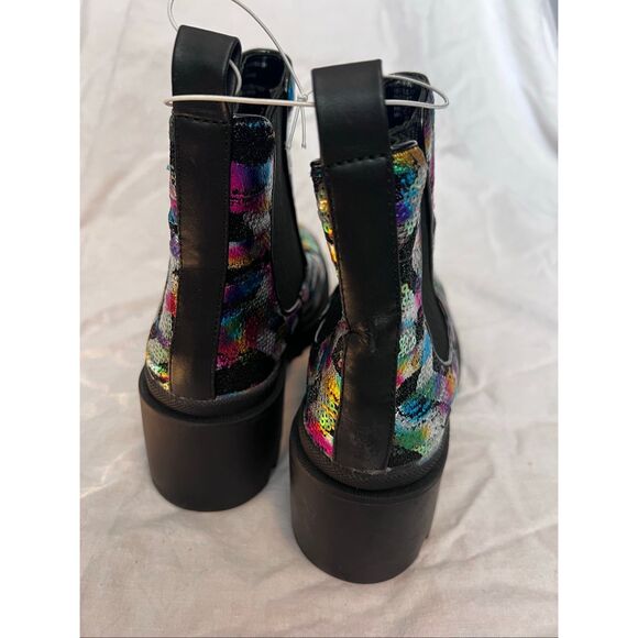 Betsey Johnson Rowann multi-sequin lug sole booties - Picture 5 of 9